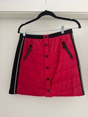 Alp N Rock Quilted Red Mini Skirt with Black Panels